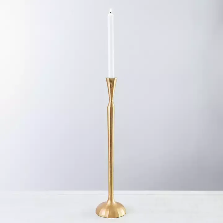 Gold Metal Taper Candle Holder, 21 in.