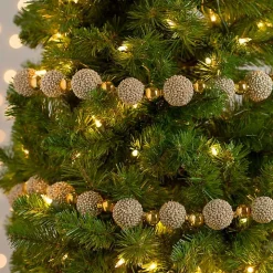 Gold Metallic Glitter Ball Garland