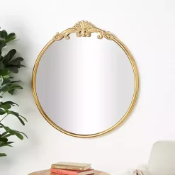 Gold Round Baroque Wall Mirror