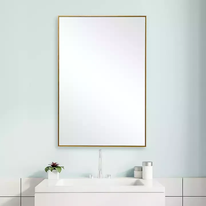 Gold Simple Frame Rectangle Wall Mirror