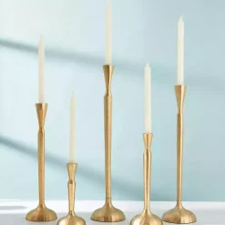 Gold Slim Taper Candle Holder, 8 in.
