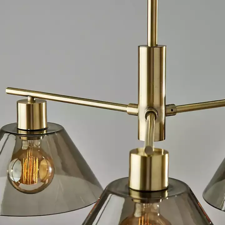 Gold Smoked Glass Chandelier