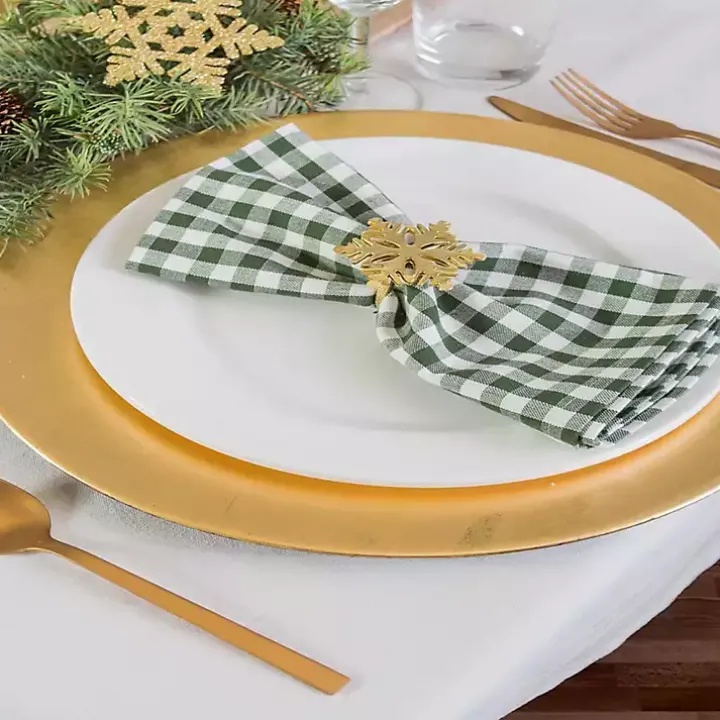 Gold Snowflake Napkin Rings, Set of 6