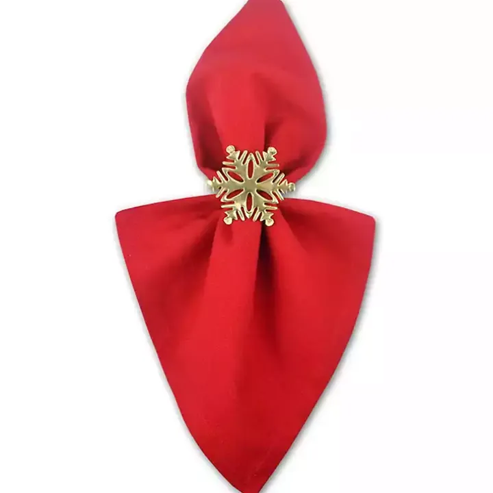 Gold Snowflake Napkin Rings, Set of 6