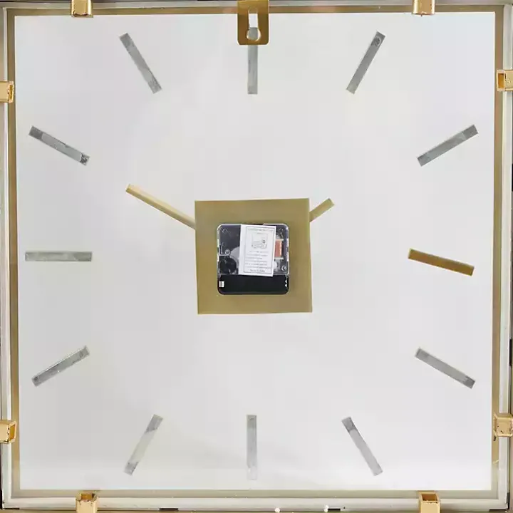 Gold Square Minimalist Wall Clock
