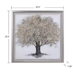 Gold Tree Rice Paper Framed Art Print