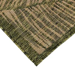 Golden Green Palm Leaves Outdoor Area Rug, 4x7