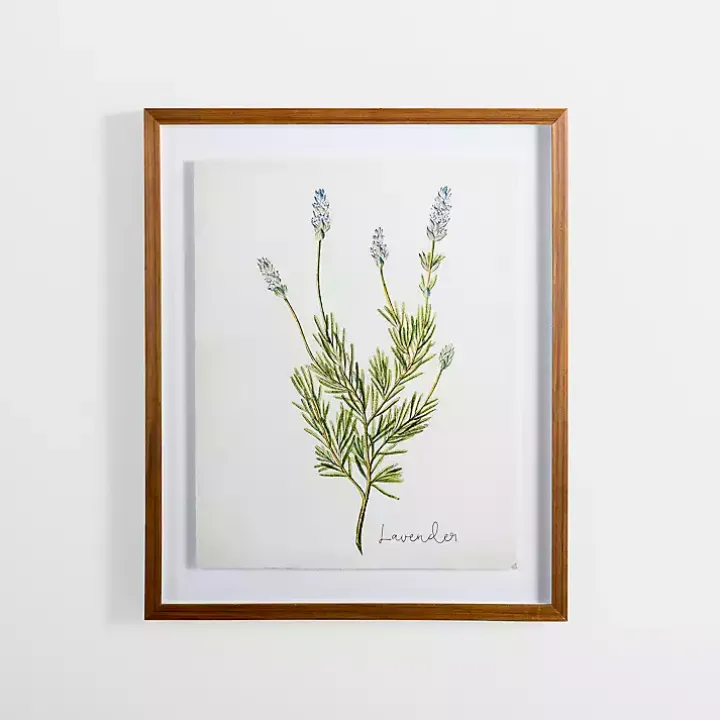 Golden Leaves Herbs Lavender Framed Art Print