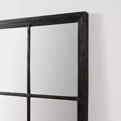Grande Black Window Pane Leaner Mirror
