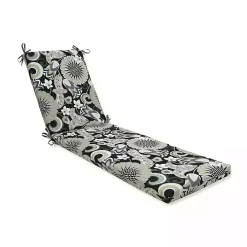 Graphite Floral Outdoor Chaise Cushion