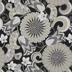 Graphite Floral Outdoor Chaise Cushion