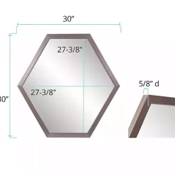 Graphite Hexagon Wall Mirror