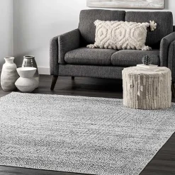 Gray Abstract Pattern Washable Area Rug, 3x5