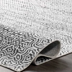 Gray Abstract Pattern Washable Area Rug, 3x5