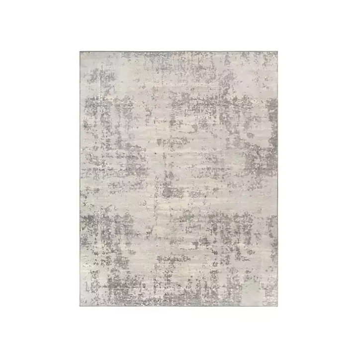 Gray Abstract Woven Area Rug, 7x10