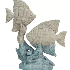 Gray and Blue Fish Statue