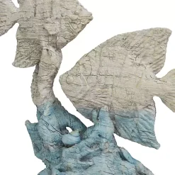 Gray and Blue Fish Statue