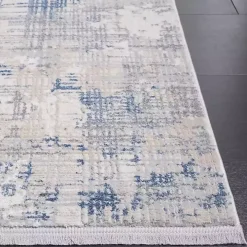 Gray and Blue Whisper Abstract Area Rug, 5x7