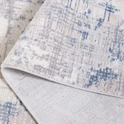 Gray and Blue Whisper Abstract Area Rug, 5x7