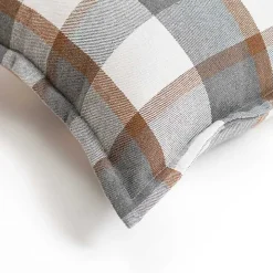 Gray and Brown Plaid Throw Pillow