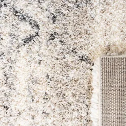 Gray and Ivory Fontana Shag Area Rug, 6x6