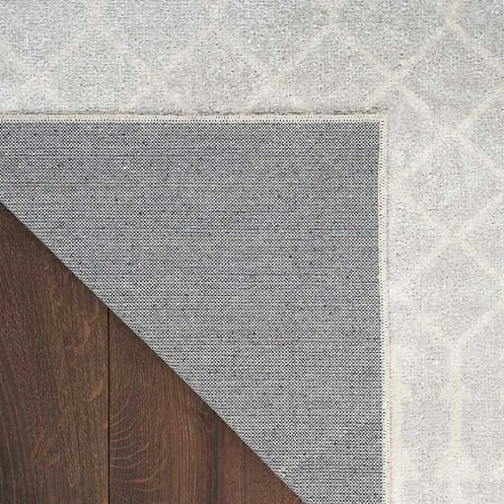 Gray and Ivory Moroccan Trellis Area Rug, 3x5