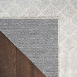 Gray and Ivory Moroccan Trellis Area Rug, 9x12