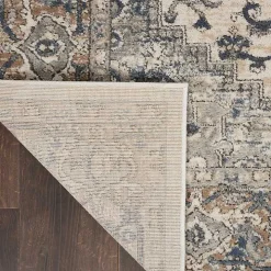 Gray and Ivory Nadia Medallion Runner, 2x10
