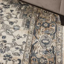 Gray and Ivory Nadia Medallion Area Rug, 5x7
