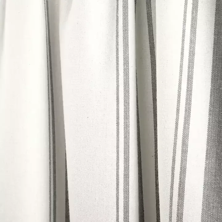 Gray and White Farmhouse Stripe Valance