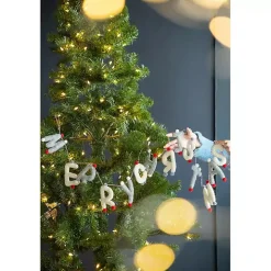 Gray and White Wool Merry Christmas Banner