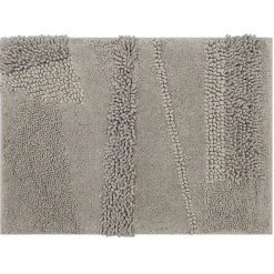 Gray Asymmetrical Cotton Bath Mat, 34 in.