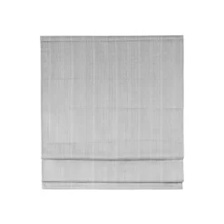 Gray Basketweave Cordless Roman Shade, 31 in.