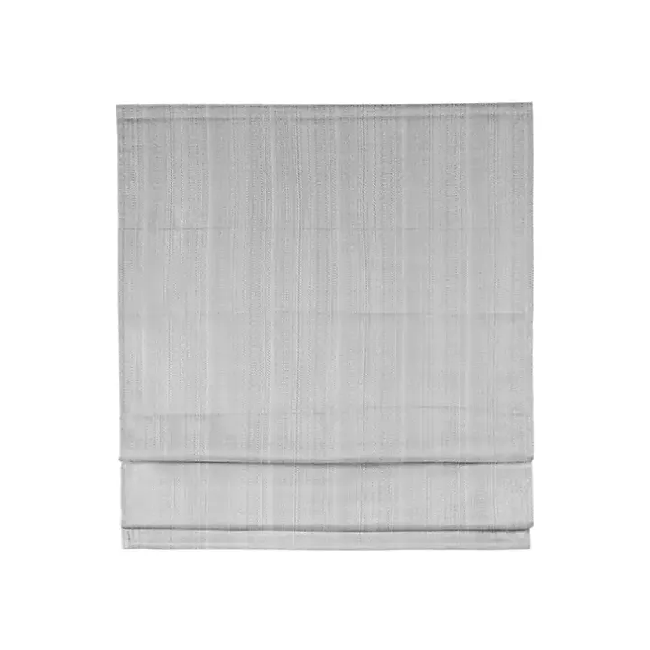 Gray Basketweave Cordless Roman Shade, 35 in.