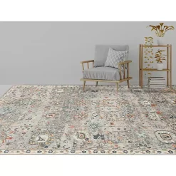 Gray Bohemian Area Rug, 5x7