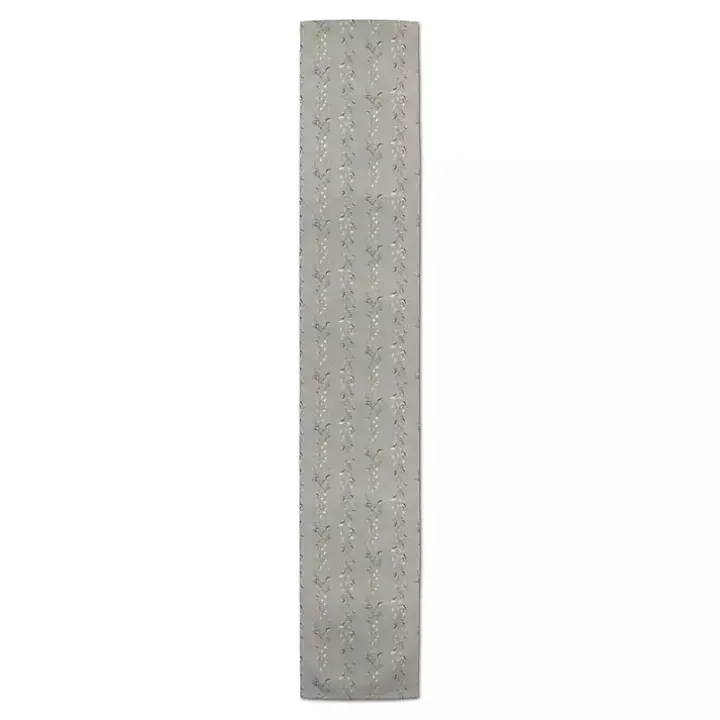Gray Botanical Vines Table Runner, 72 in.