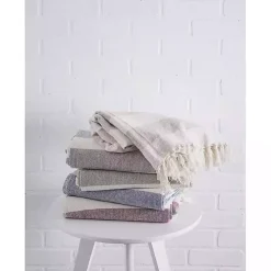 Gray Cabana Stripe Throw
