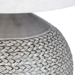 Gray Ceramic Braid Table Lamp