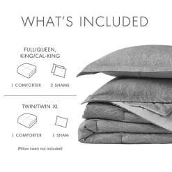 Gray Chambray 3-pc. Full/Queen Comforter Set