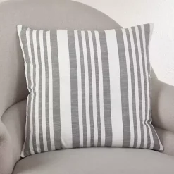 Gray Coastal Stripe Pillow