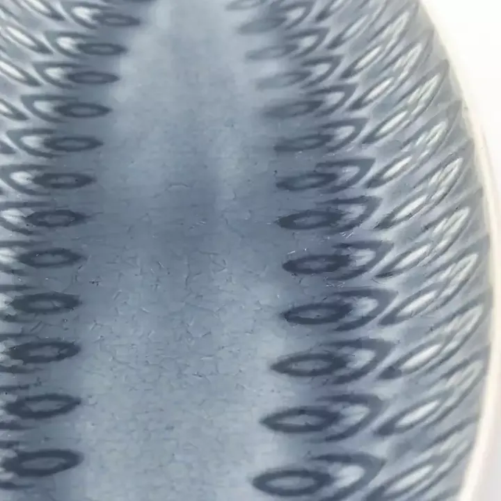Gray Crackle Glaze Peacock Appetizer Platter