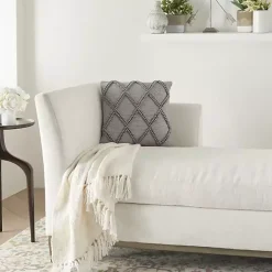 Gray Diamond Lattice Throw Pillow