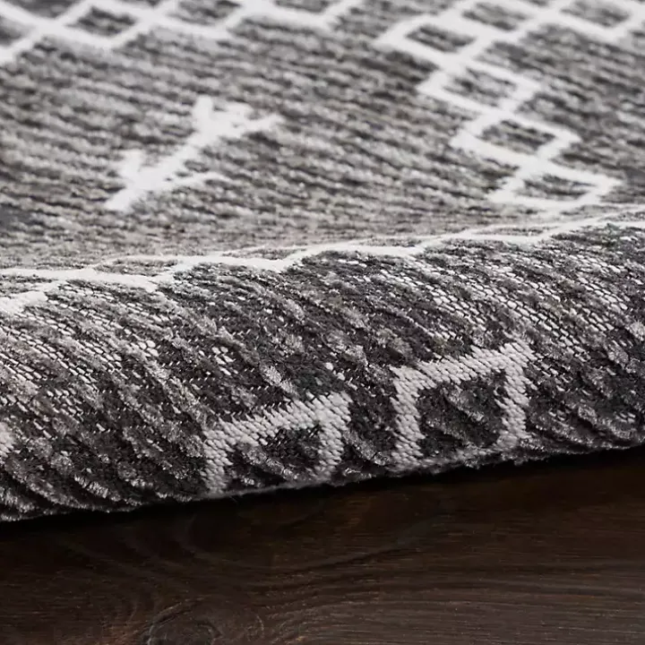 Gray Distressed Geo Markings Accent Rug, 2x3