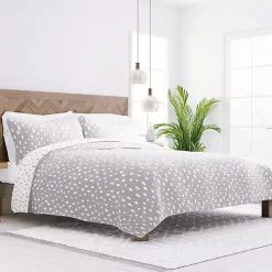 Gray Dotted Reversible 2-pc. Twin Quilt Set