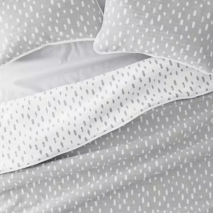 Gray Dotted Reversible 2-pc. Twin Quilt Set
