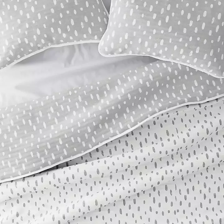 Gray Dotted Reversible 2-pc. Twin Quilt Set
