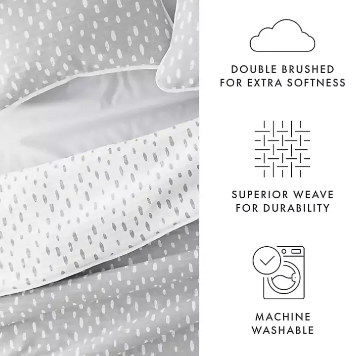 Gray Dotted Reversible 2-pc. Twin Quilt Set