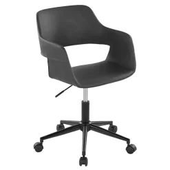 Gray Faux Leather & Black Marshall Office Chair