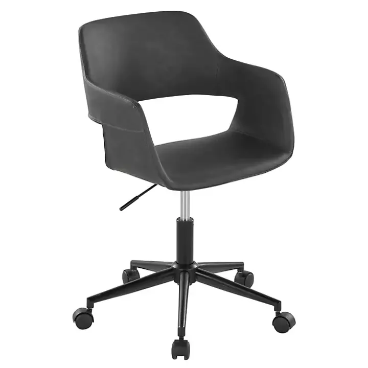 Gray Faux Leather & Black Marshall Office Chair