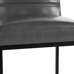 Gray Faux Leather Armless Counter Stool